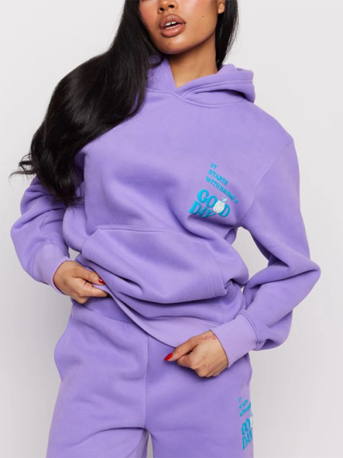 Alternative view of Customize hoodies and high-waist elastic loose sweatpants