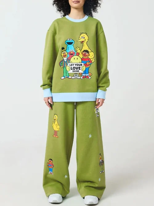 Design Custom Olive Green Wide-Leg Sweatpants - Image 5