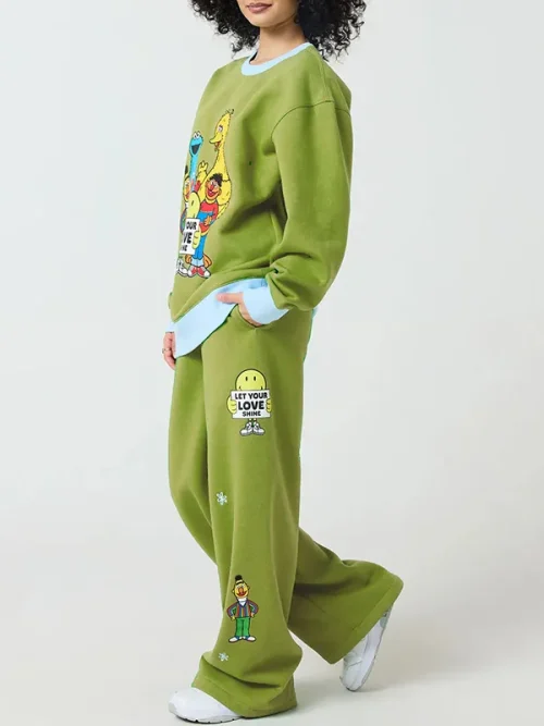 Alternative view of Design Custom Olive Green Wide-Leg Sweatpants