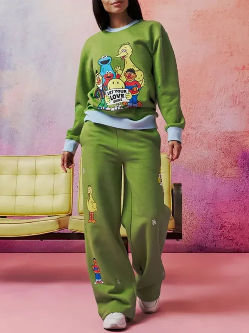 Design Custom Olive Green Wide-Leg Sweatpants