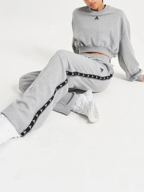 High Quality Sweatshirts Manufacturers Classic Grey Side Stripe Tracksuit - Image 3