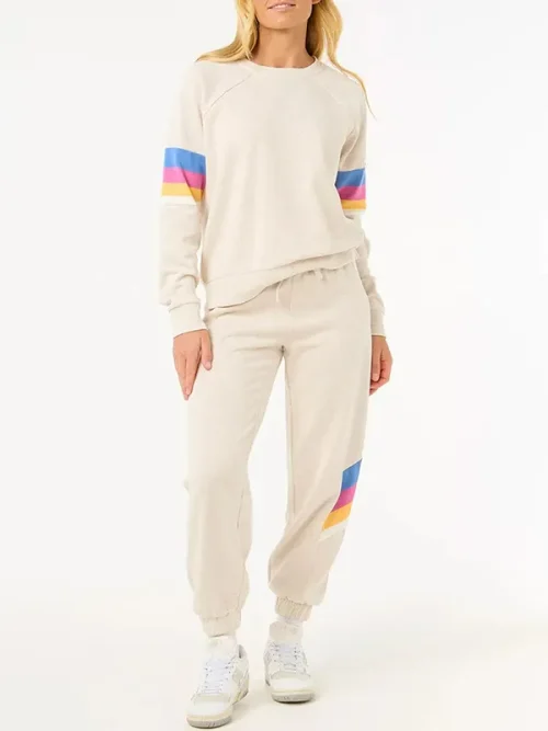 Custom Sweatshirt And Sweatpants Vintage Color Blocking