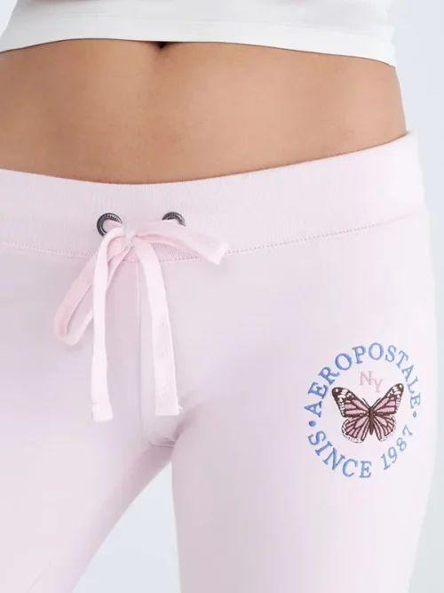 Custom Embroidered Sweatpants Ballet Pink Trousers - Image 4