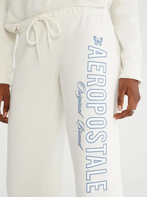 Custom Ink Sweatpants Crisp White Contrast Blue Typography - Image 4