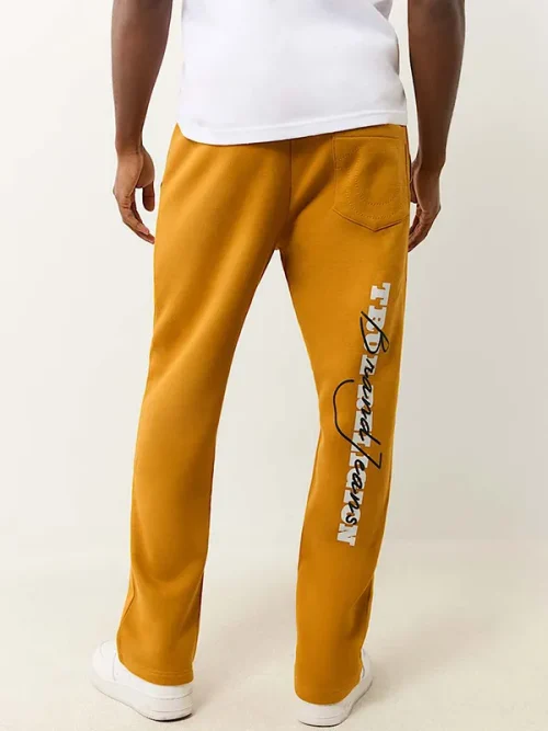 Custom Printed Sweatpants Mustard Yellow Track Pants - Image 3