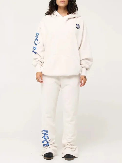 Custom Sweatpants Design Beige Loose-Fitting Cropped Pants - Image 4