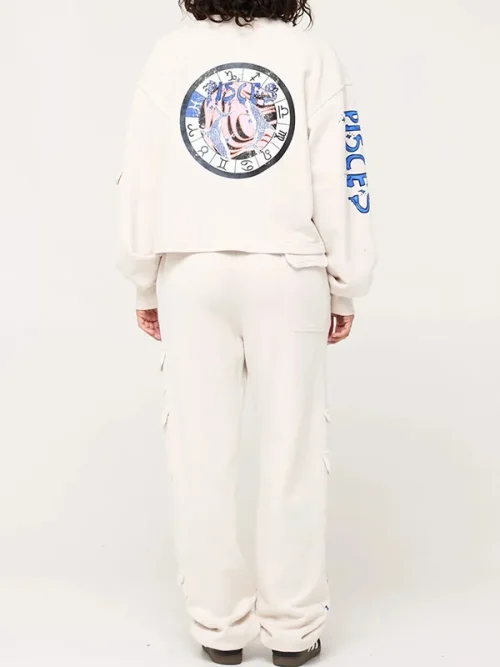 Custom Sweatpants Design Beige Loose-Fitting Cropped Pants - Image 7