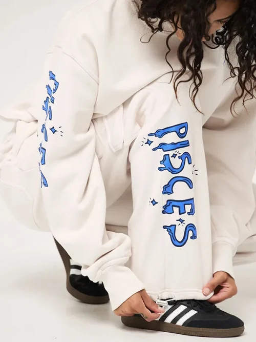 Custom Sweatpants Design Beige Loose-Fitting Cropped Pants - Image 3