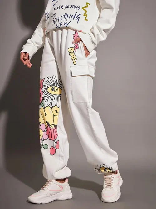 Custom Print Sweatpants Hand-painted floral Track Pants