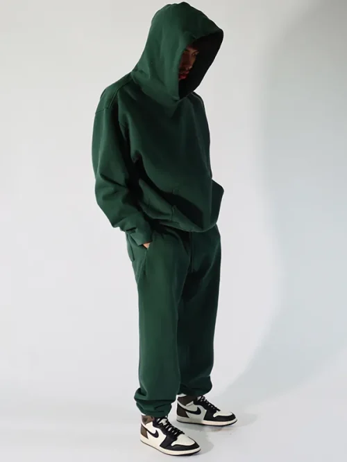 Custom Sweatpants And Hoodies Dark Green Multi-Pocket Cropped Pants - Image 4
