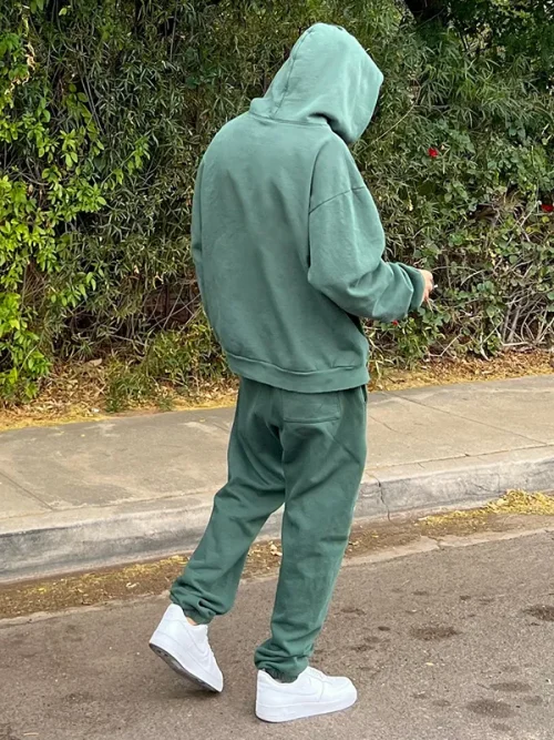 Custom Sweatpants And Hoodies Dark Green Multi-Pocket Cropped Pants