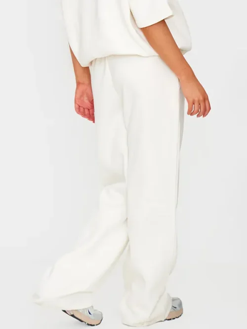 Custom White Sweatpants Three Dimensional Tailoring Wide Legs - Image 3