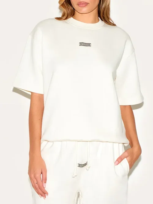 Custom White Sweatpants Three Dimensional Tailoring Wide Legs - Image 5