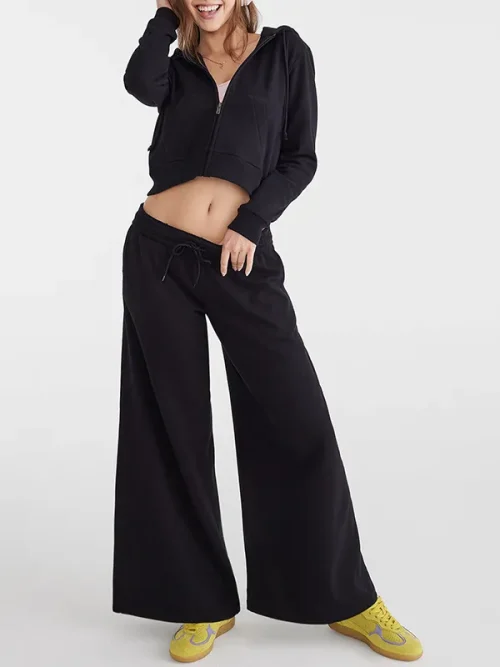 Custom elastic waist Light gray Flare Sweatpants - Image 6
