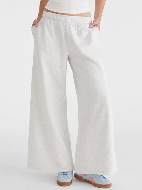 Custom elastic waist Light gray Flare Sweatpants