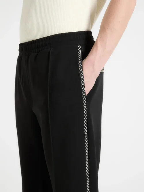 High Quality Custom Sweatpants Contrast Whipstitch Track Pants - Image 4