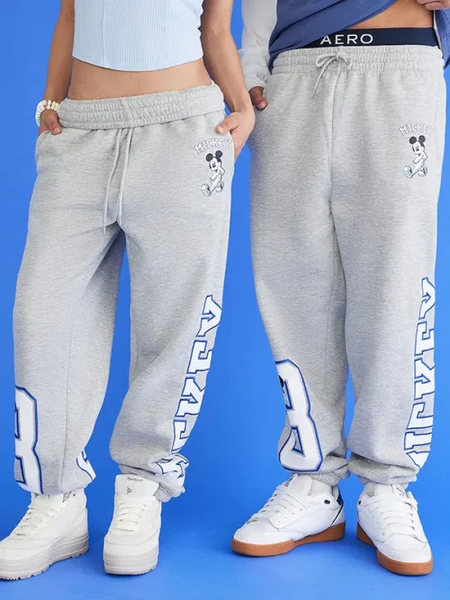 Custom Text Sweatpants Sweatpants Grey Cotton Jogger