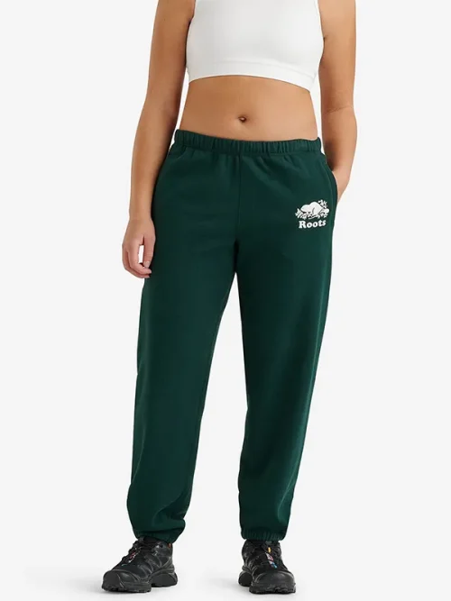 Custom Fit Sweatpants Dark Green Slim-Fitting Style