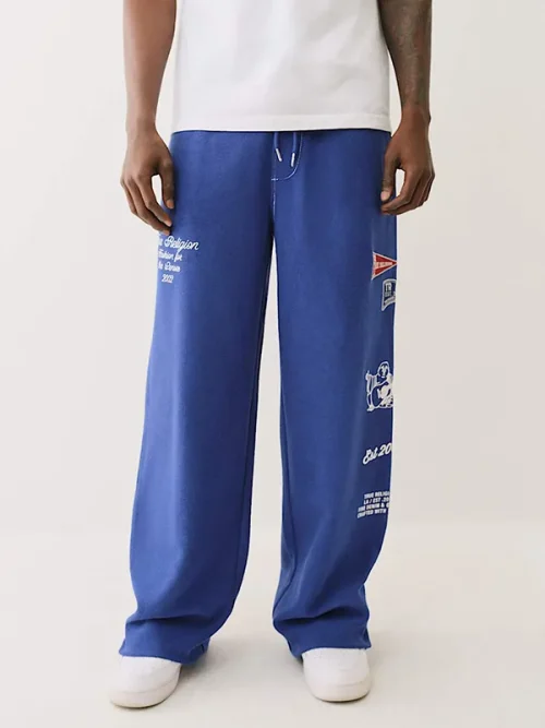 Alternative view of custom sweatpants leg print french terry loose pants