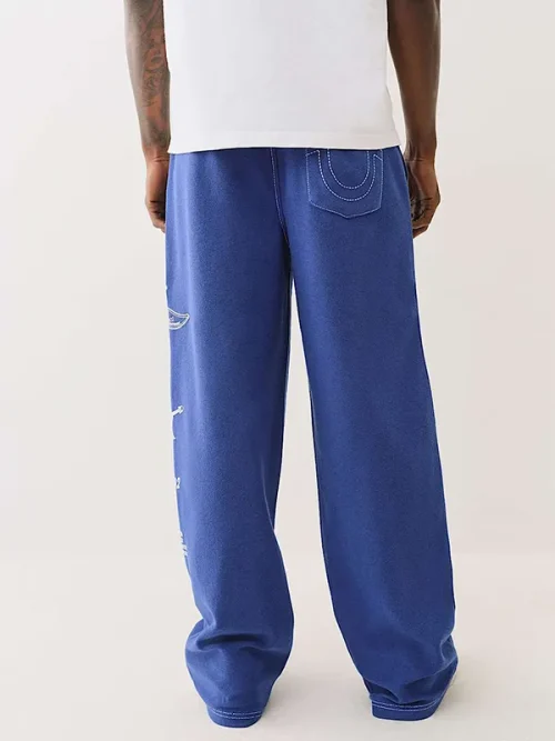 custom sweatpants leg print french terry loose pants - Image 3