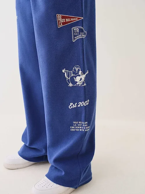 custom sweatpants leg print french terry loose pants - Image 5