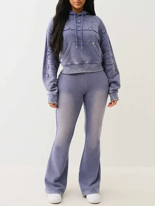 Hooded sweatshirt manufacturers retro patchwork pattern logo snowflake Tracksuit - Image 5