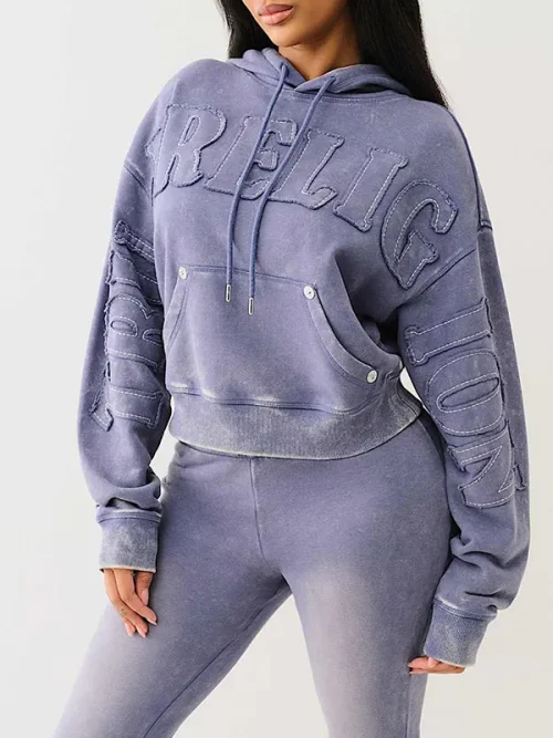 Alternative view of Hooded sweatshirt manufacturers retro patchwork pattern logo snowflake Tracksuit
