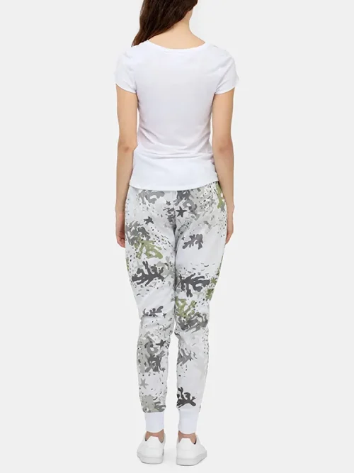 Custom sweatpants women's white fallen leaves camouflage pants - Image 5