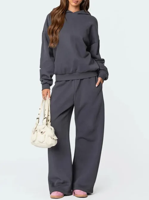 Custom womens light blue cloud-effect wide-leg sweatpants - Image 3