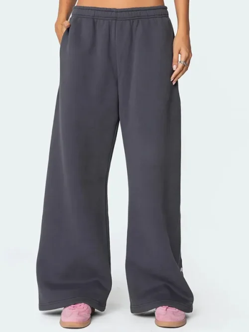 Custom womens light blue cloud-effect wide-leg sweatpants - Image 4