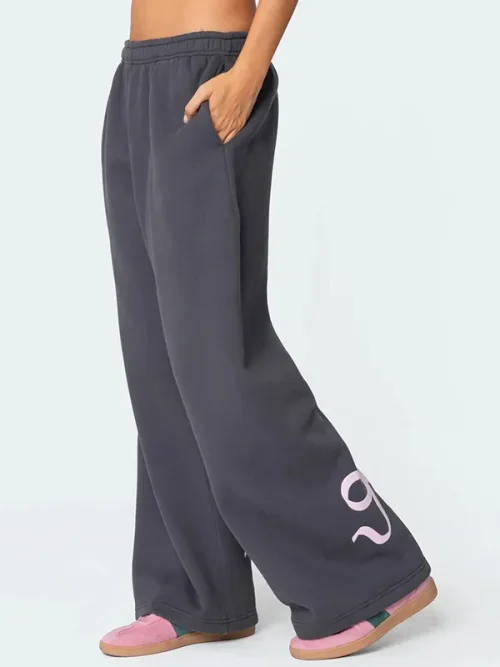 Custom womens light blue cloud-effect wide-leg sweatpants - Image 5
