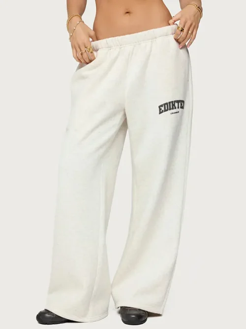 Wholesale custom sweatpants cotton wide-leg style
