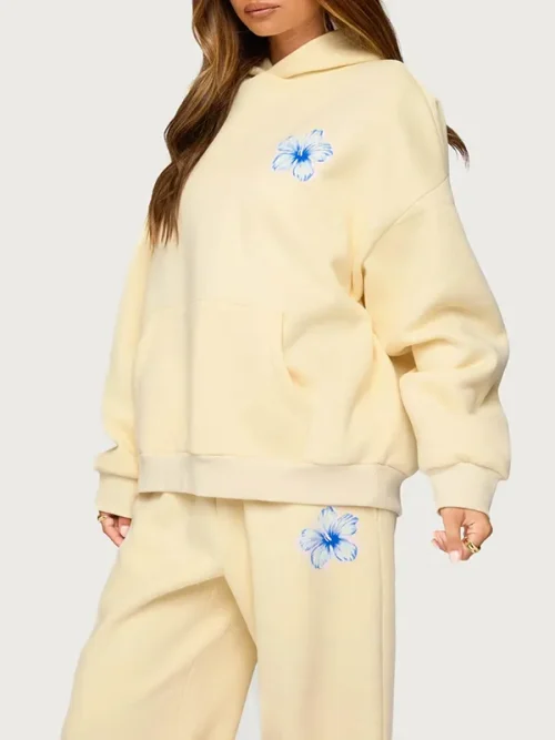 Hoodie and sweatpants custom tropical bloom print - Image 4