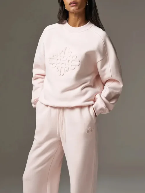 Factory sweatpants light pink drawstring loose track pants - Image 4