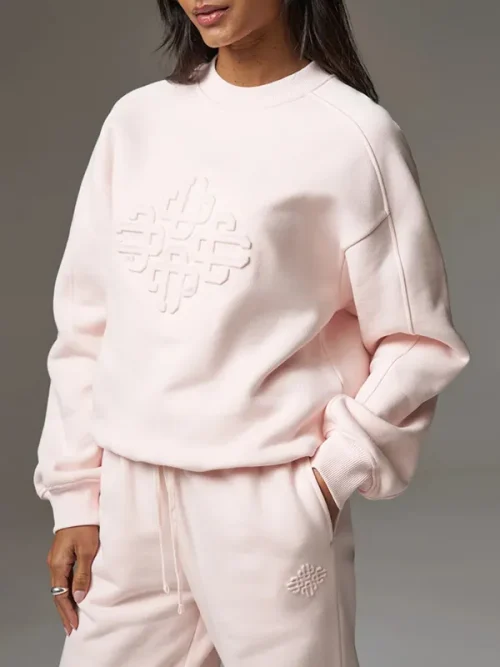 Factory sweatpants light pink drawstring loose track pants - Image 5