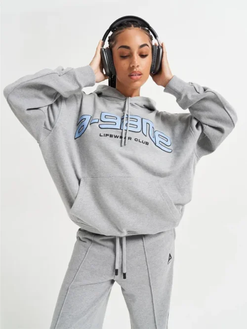 China custom tracksuits factory Graphic Hoodie Grey