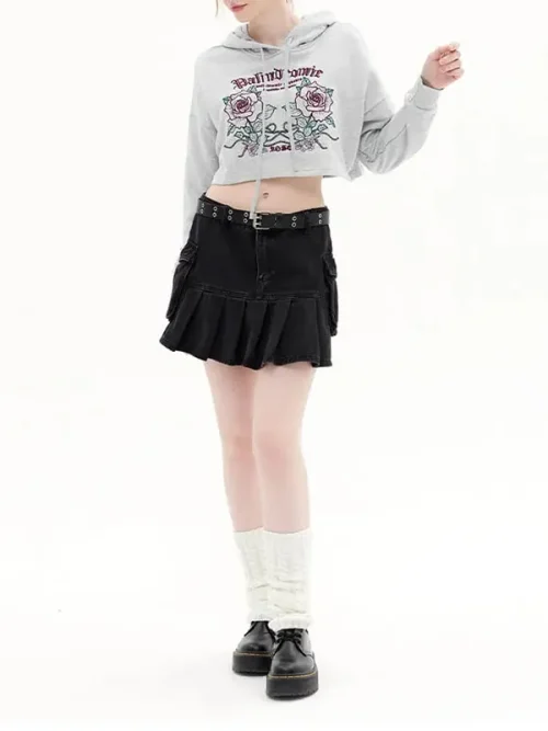 Custom printed sweatshirts women long sleeve cropped hoodie - Image 5