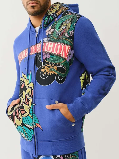 Alternative view of Custom sweatshirts with picture tattoo logo zip hoodie