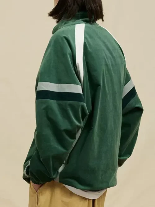 Custom collegiate sweatshirt dark green half-zip track jacket - Image 3