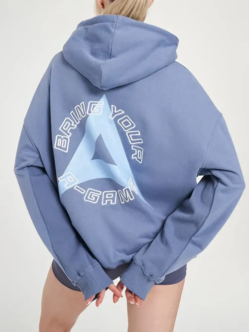 Alternative view of Custom Light blue 460g heavy cotton hooded sweatshirts