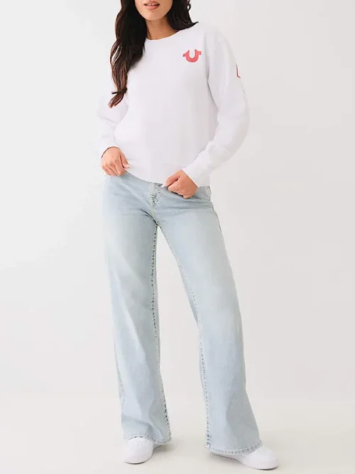 Custom crew neck sweatshirts minimalist white long-sleeved - Image 3