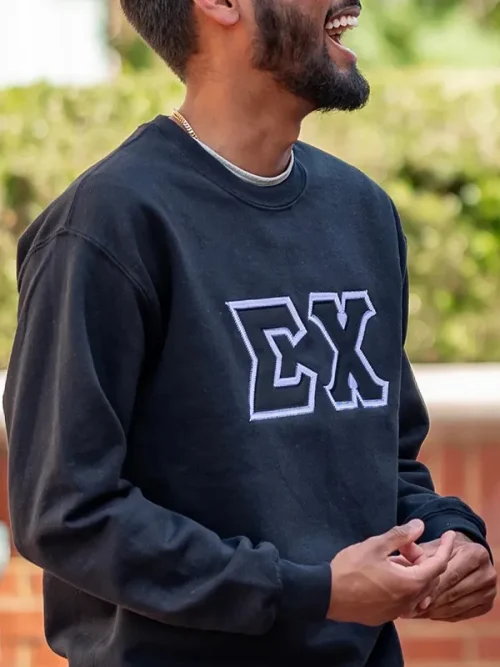 Alternative view of Custom dark grey unisex embroidery letter sweatshirts