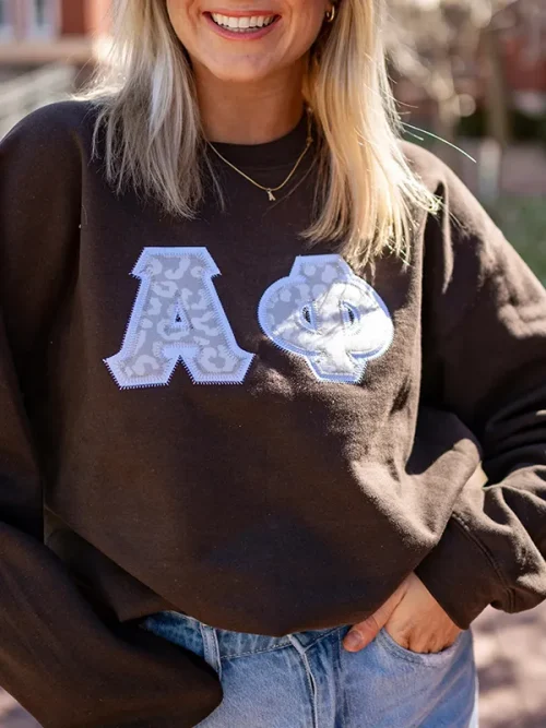 Custom dark grey unisex embroidery letter sweatshirts - Image 4