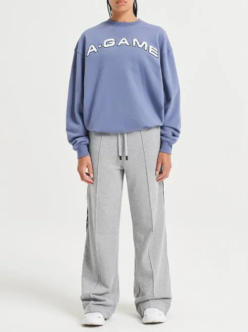 Alternative view of Custom felt letter sweatshirts dropped shoulders loose round neckline
