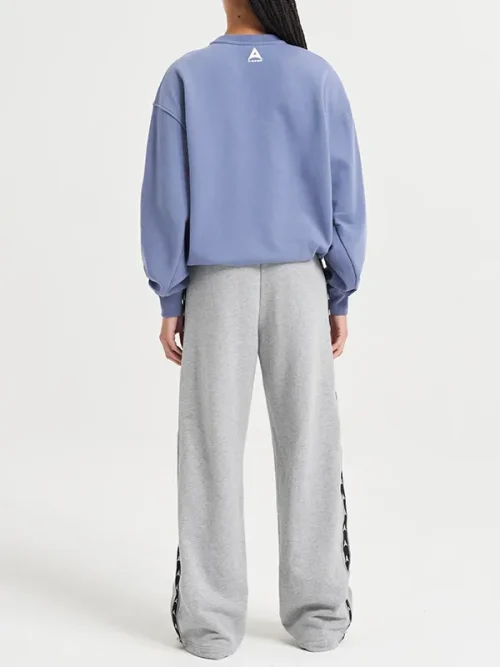 Custom felt letter sweatshirts dropped shoulders loose round neckline - Image 3