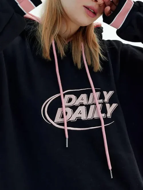 Custom text sweatshirt oversized embroidery hoodie - Image 4