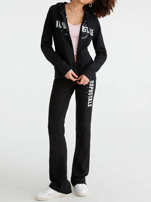 Custom full zip sweatshirts towel embroidered large pocket drawstring hoodie - Image 5