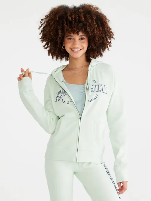 Custom full zip sweatshirts towel embroidered large pocket drawstring hoodie - Image 4