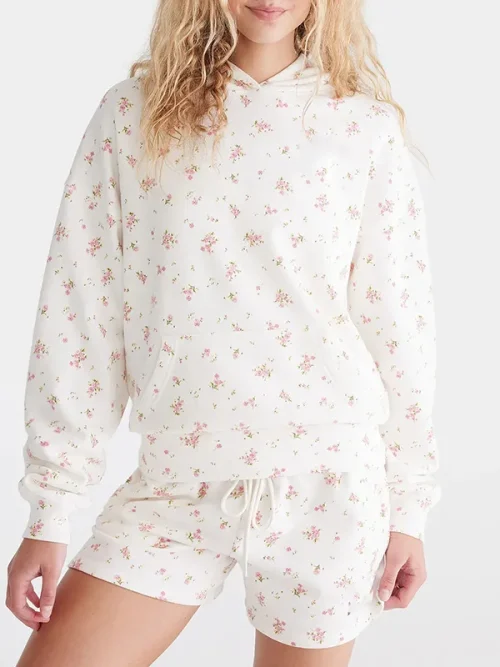 Custom girl long sleeves printed hooded sweatshirts