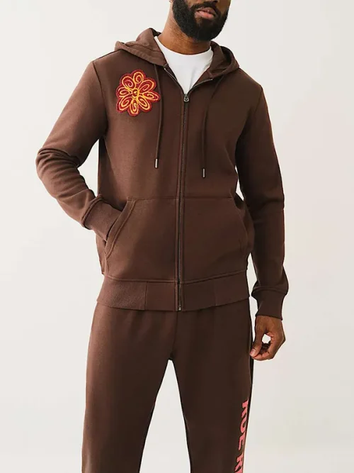 Custom applique sweatshirts heavy cotton zipper hoodie